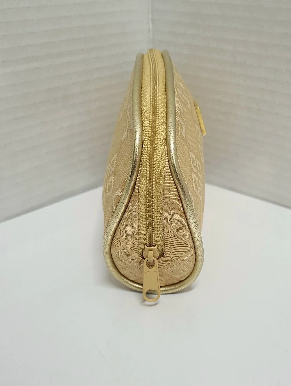 Givenchy Vintage 90's Cosmetics Pouch Gold Monogram Jacquard